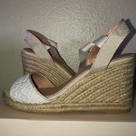 JustFab Shoes - DONATED! JustFab Crochet wedges